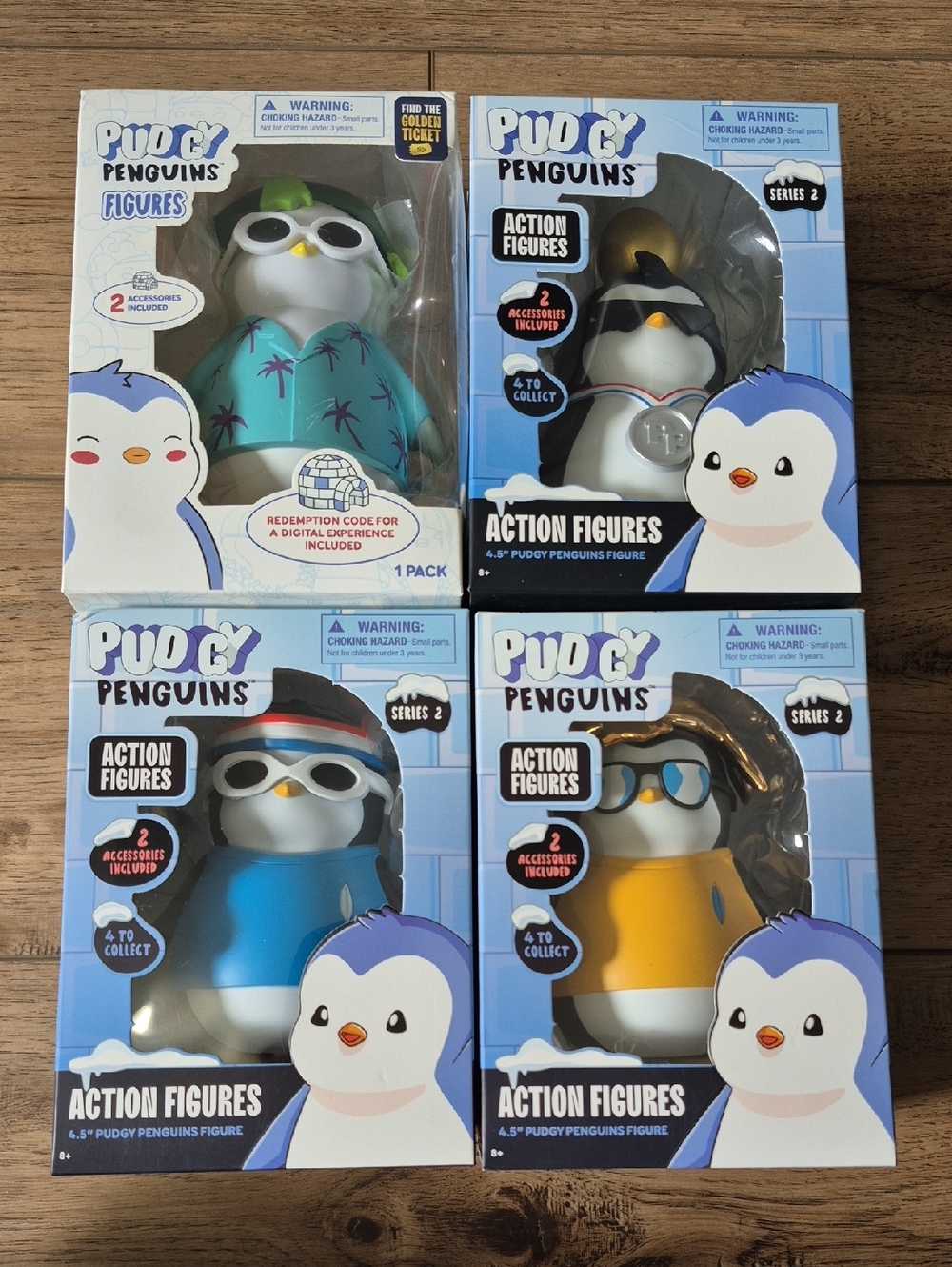 Pudgy Penguins Set Of 4 NWT Action Figures. 4.5"